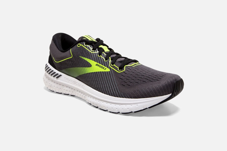 Brooks Running Shoes Mens Black/Green - Transcend 7 Road - 0459-RBNTH